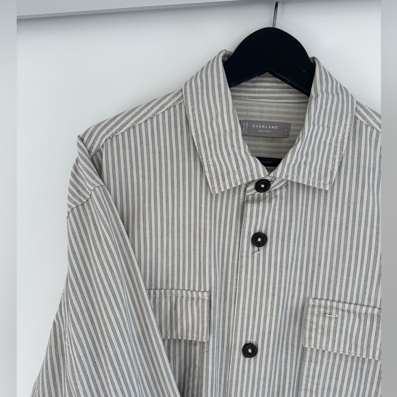Everlane Striped Shirt Jacket in Gray - Picture 3 of 9
